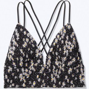 PINK smocked triangle bralette (medium)